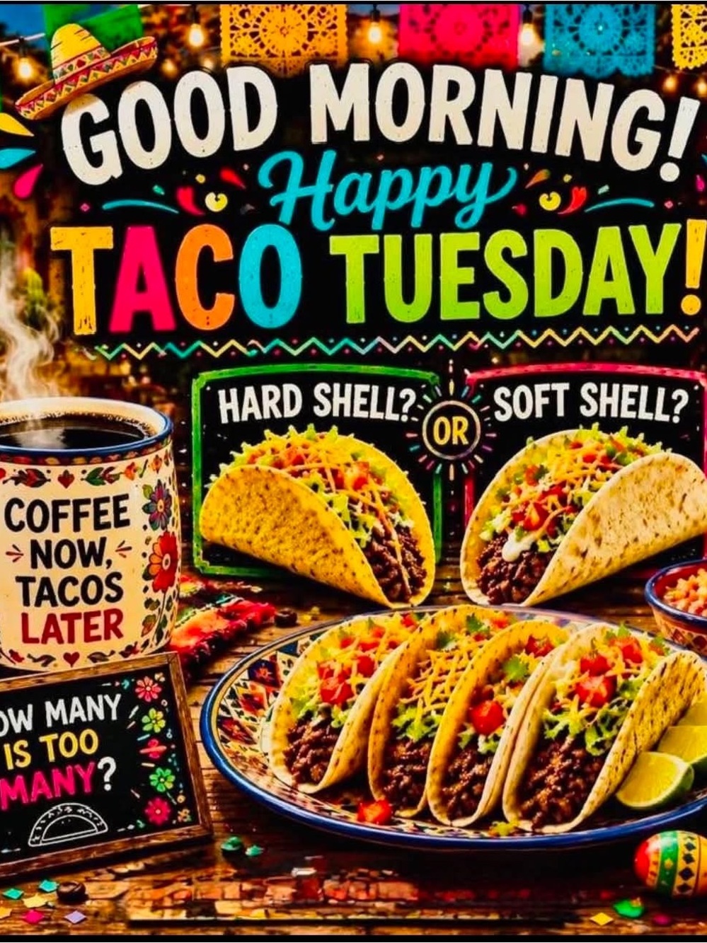 Happy Taco Tuesday Colorful Kitchen Sign